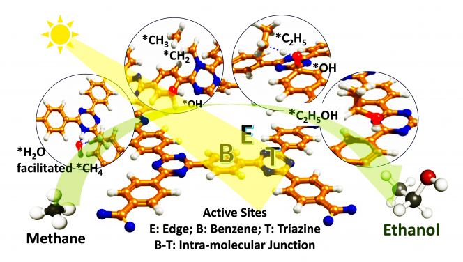 Figure 1. Mechanism for photocatalytic conversion of methane to ethanol.
 